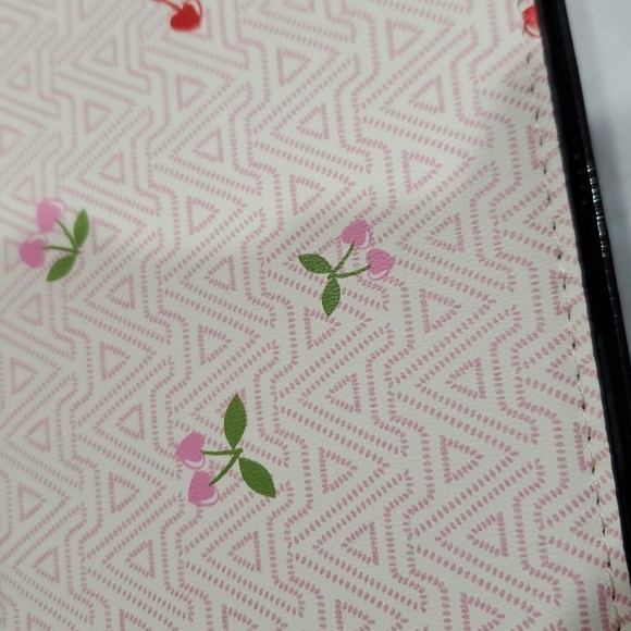 Aldo A monogram red pink heart shaped‎ cherry stem zip around wallet new in box - Picture 7 of 16